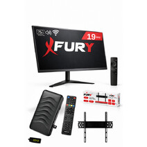 FURY Monitör Çanaklı Çanaksız Wi-Fi'li Uydu Alıcısı + TV Askı Aparatı Hediyeli 19 inç 48 cm Full-HD TV