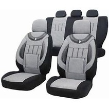 Seat Leon Uyumlu Jakarlı Oto Koltuk Kılıfı (Gri - Siyah)