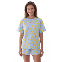 Mavi Cuteness Kısa Kollu Şort Pijama Takımı