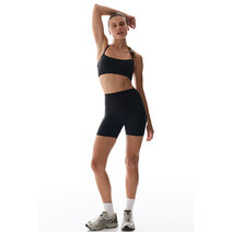 LYCRA Siyah Cream Hafif Destek Çıkarılabilir Pedli Racerback Spor Sütyeni