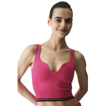 Pembe Seamless Dikişsiz Kalp Yaka Çıkarılabilir Pedli Spor Sütyeni
