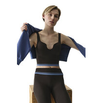 Haki Seamless Dikişsiz Kalp Yaka Çıkarılabilir Pedli Spor Sütyeni