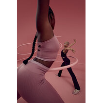 Pembe Çizgili Dikişsiz Seamless Spor Sütyeni